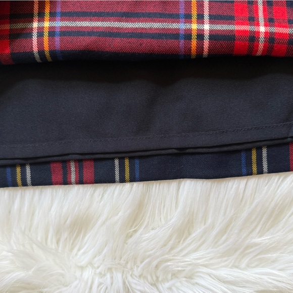 Talbots Petite Red and Navy Plaid Tartan Skirt 2P - Picture 5 of 6